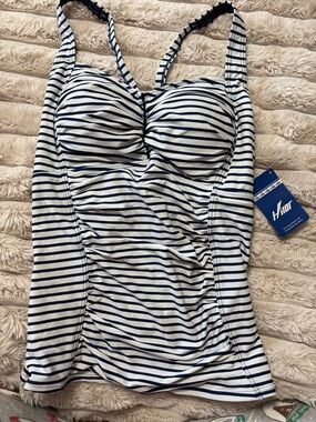 Hilor Women Tankini Tummy Control Top Tankini Swimsuit Tops No Bottom SZ 12